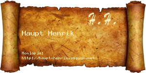 Haupt Henrik névjegykártya